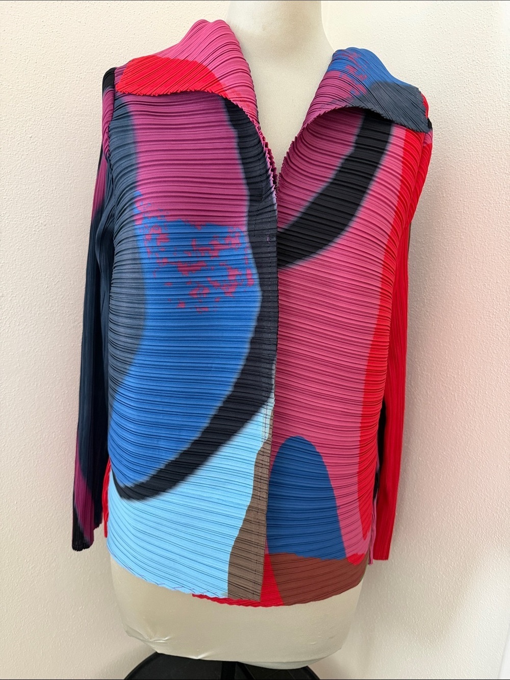 Picadilly Canada crinkle color block blouse XS/S pink purple